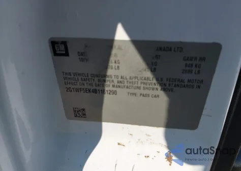 2011 Chevrolet Impala Ls from USA, damaged, VIN 2G1WF5EK4B1161290